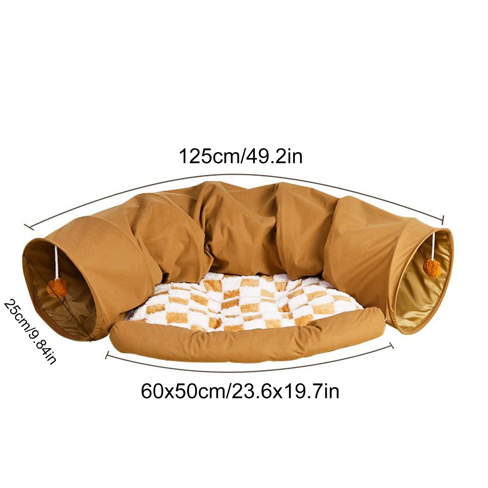 Tunnel Jouet pour Chat Tunnel Grotte de Détachable Lavable Épaissi