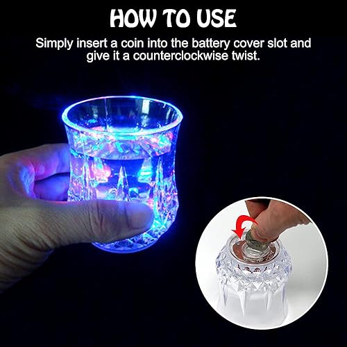 Miniatura 5 de Vasos LED, vasos de luz flash, vasos automáticos activados por agua, vasos de chupito LED que cambian de color, vino, whisky, cerveza, jugo de cola,