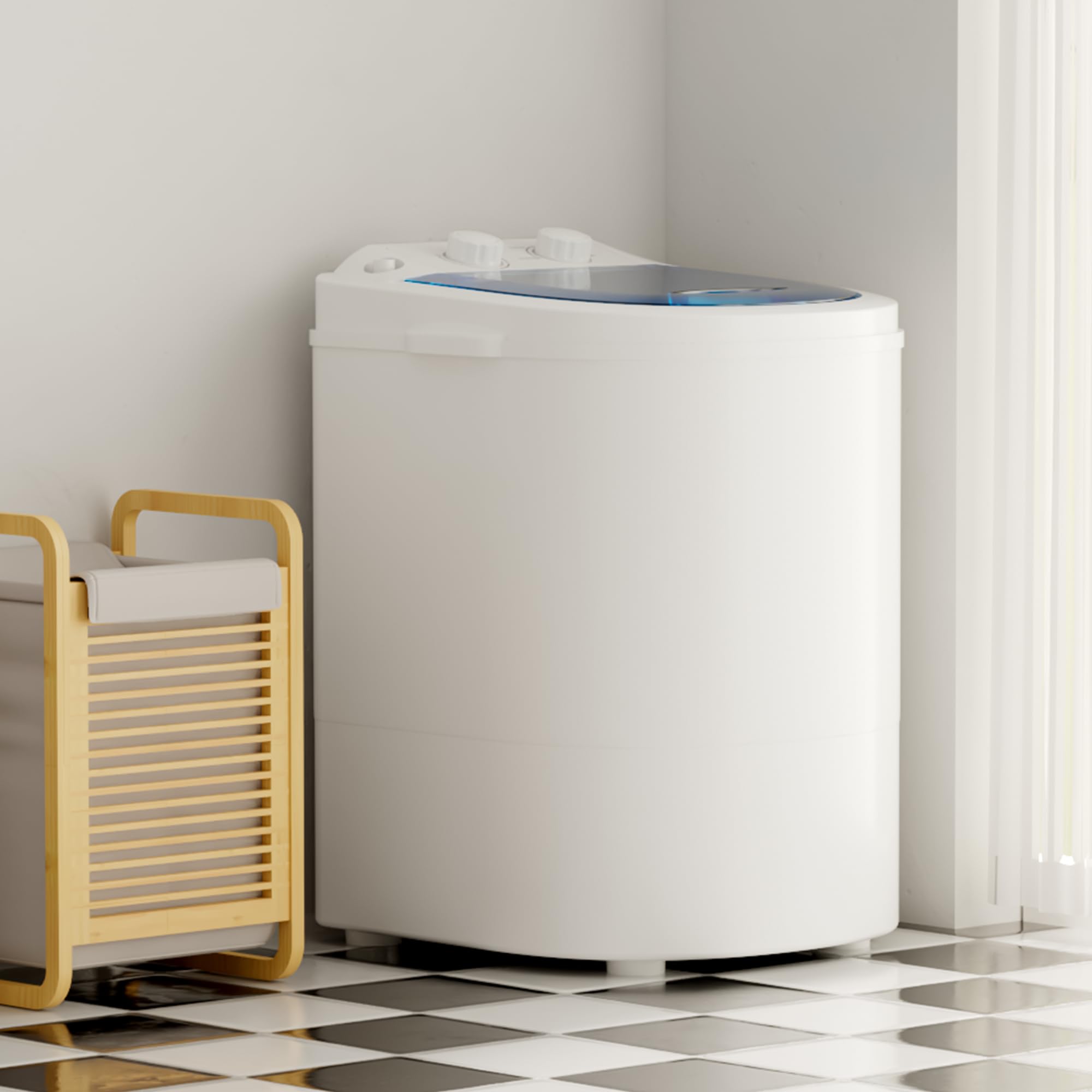 INTERGREAT Lavatrice portatile, mini lavatrice e centrifuga, capacità di lavaggio 2,5 kg, lavatrice semiautomatica con vasca centrifuga e tubo di scarico, perfetta per appartamenti dormitorio camper