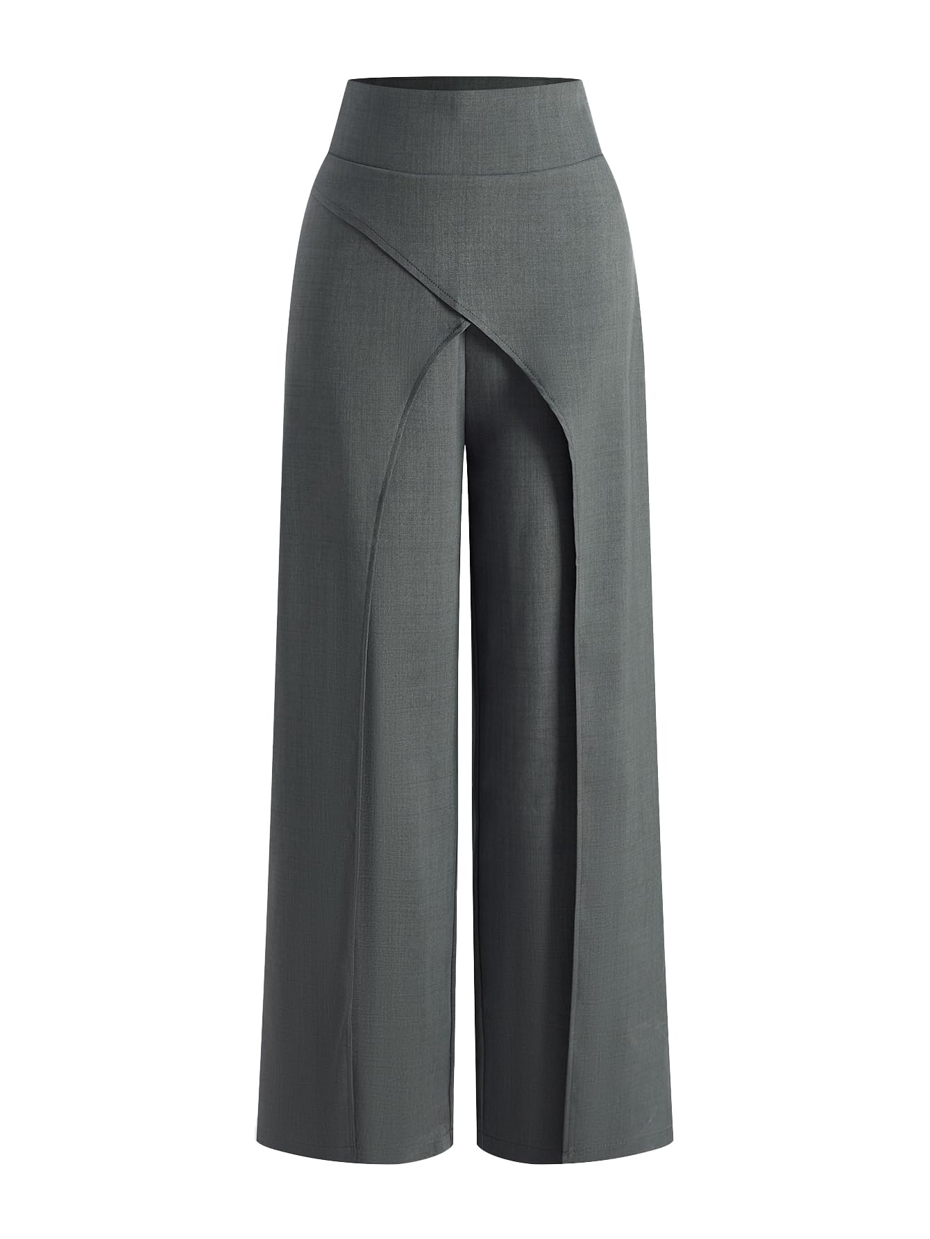 Womens High Waisted Dress Pants Wrap Wide Leg Loose Elegant Business Casual Trousers