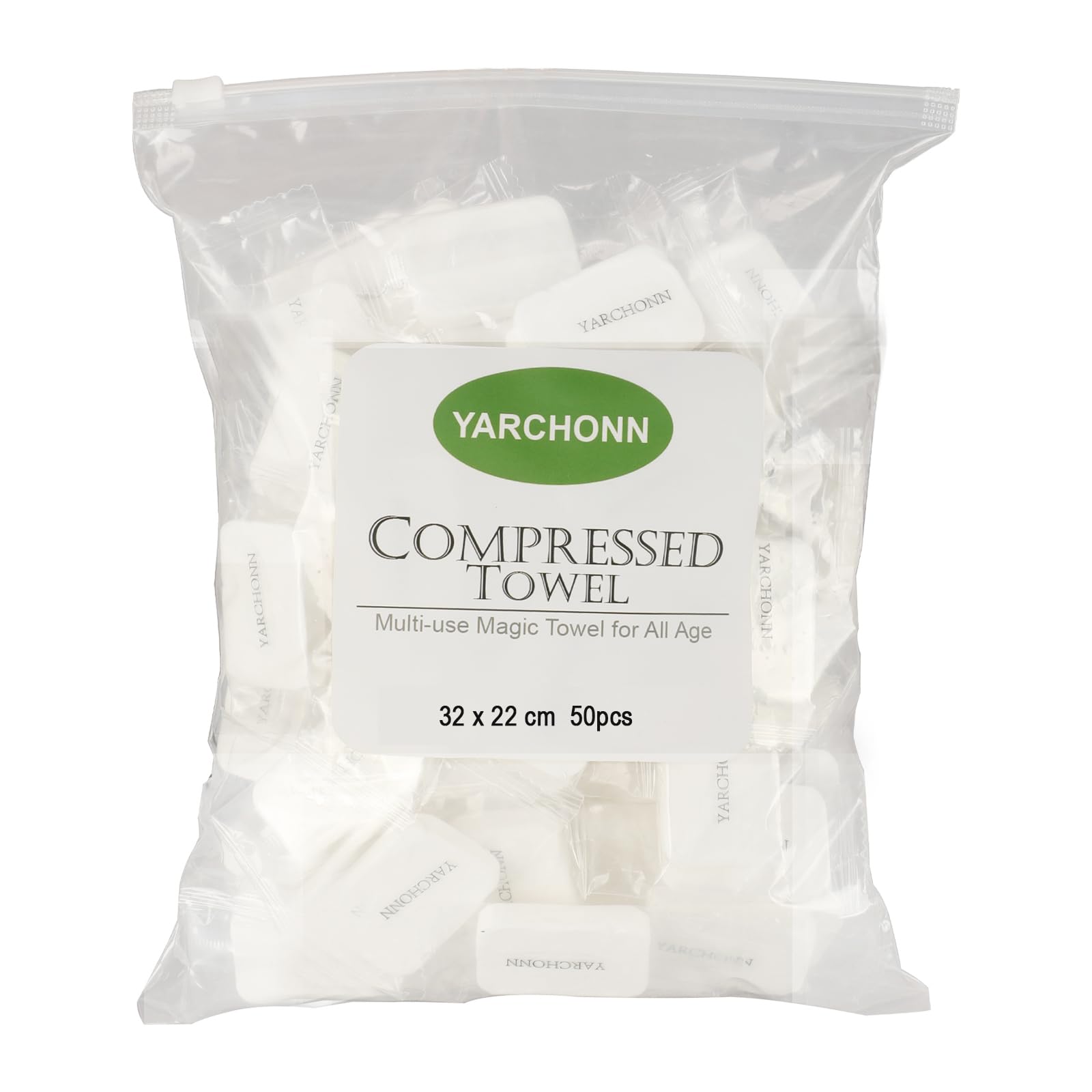 YARCHONNCompressed Towels Tablets Disposable Washcloth Portable Magic Coin Tissues, 80pcs Larger Thicker Compact Hand Towels for Outdoor Hiking Camping Traveling, Home Wipes Multi use