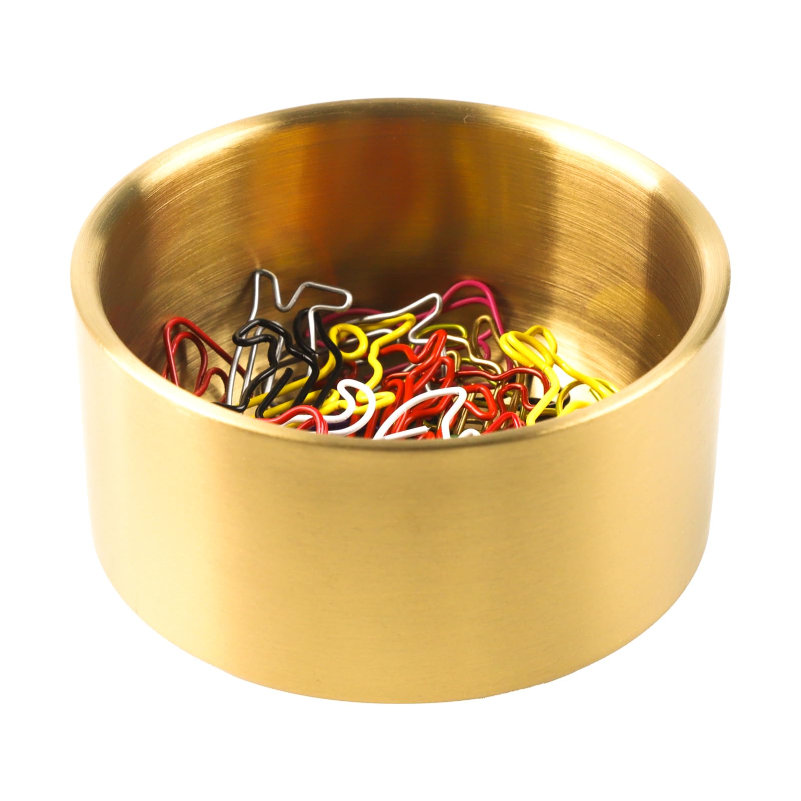 loghohu Paper Clip Holder Gold Paperclip Holders for Desk Metal Binder Clip Holder Bowls Paper Clip Dispenser Organizer for Holding Small Parts Office
