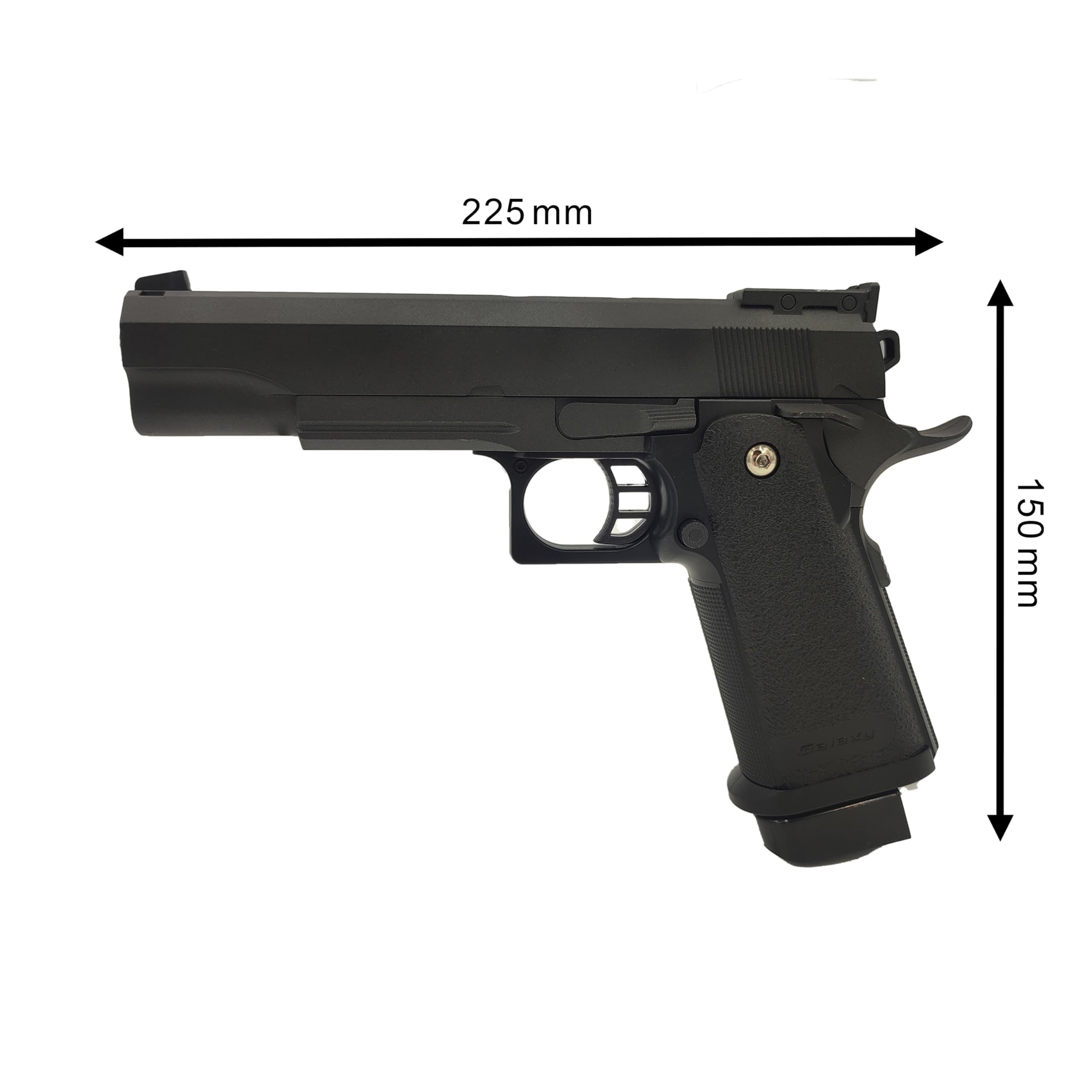 Pistola Airsoft Ball/Modelo Hi-Capa Spring Large/Material: Metal/Potencia 0.5 Joule
