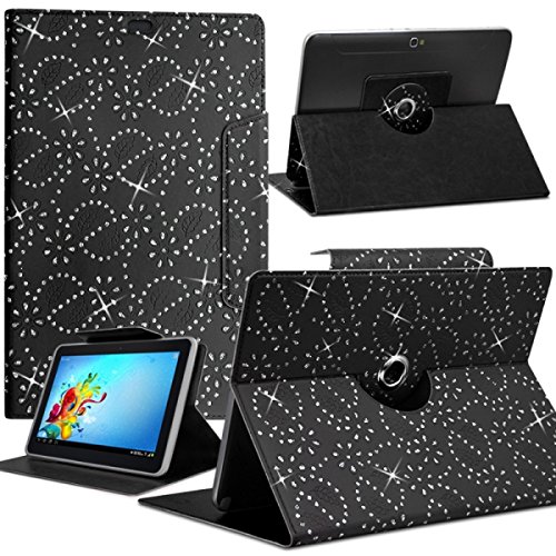 Seluxion - Funda universal para tabletas de 7, 8 y 9 pulgadas, color diamante negro Lenovo Tab A7-40 7'