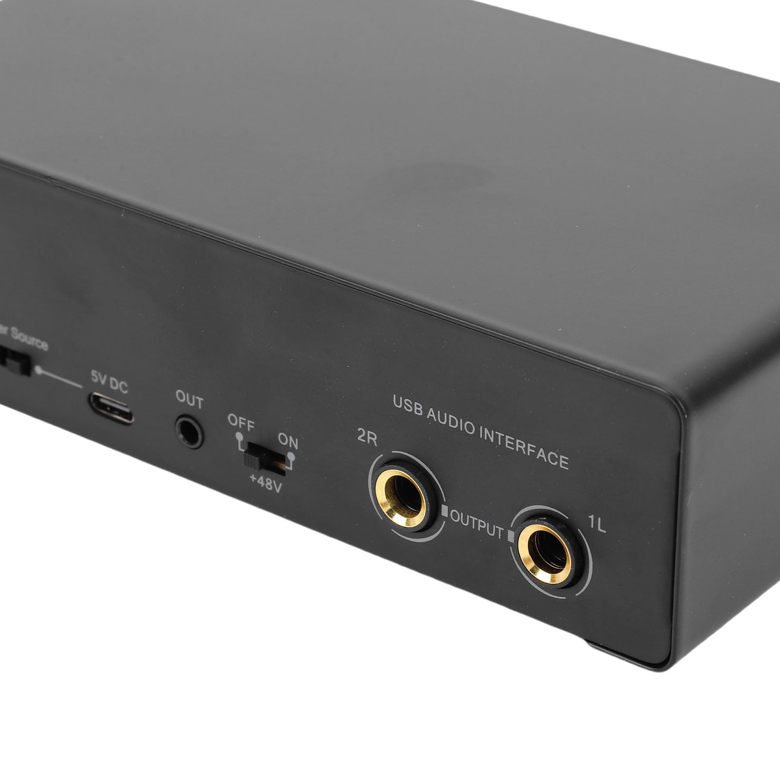 Jectse Interfaz de Audio USB C para Grabar Música, Entrada XLR de 24 Bits, 192 KHz, Fuente de Alimentación Fantasma de 48 V con Salidas de 2 X 1/4 pulg. (6,35 mm), para Grabar Podcasts en (blanco