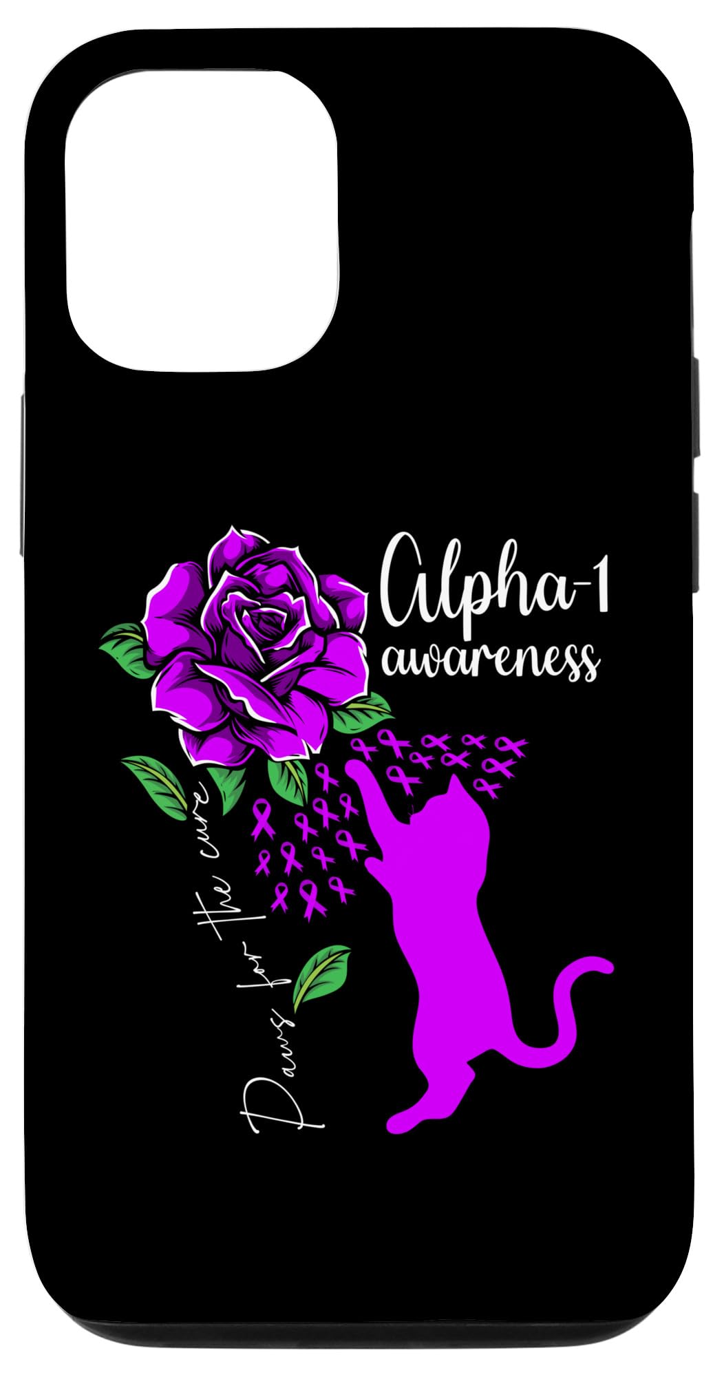 iPhone 13 Pro Purple Rose Cat Paws For The Cure Alpha 1 Awareness Case