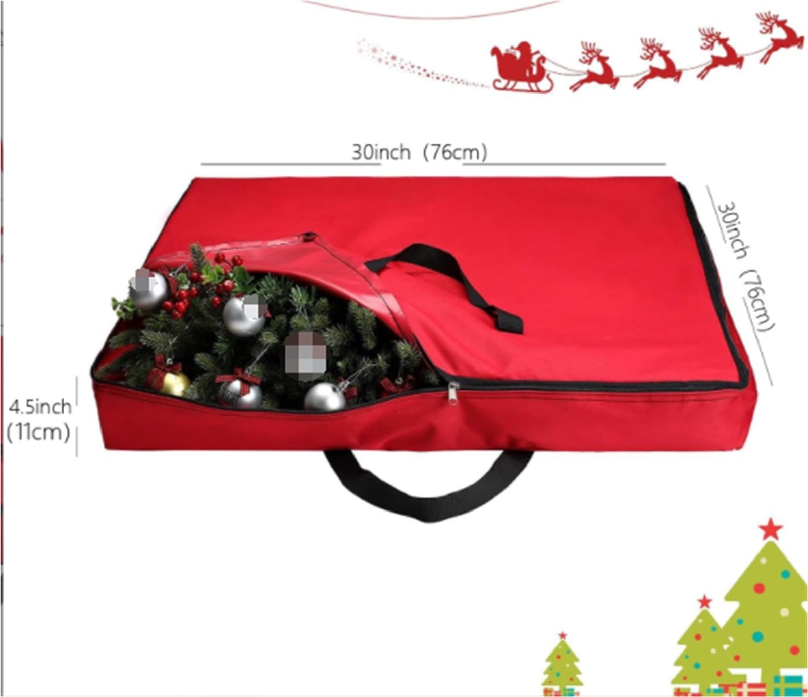 Tasche Weihnachtsbaum-Aufbewahrungstasche Aus Oxford-Stoff Mit Griff Und Reißverschluss, Aufbewahrung Von Weihnachtsbaumdekorationen Weihnachtsbaum(Grün)