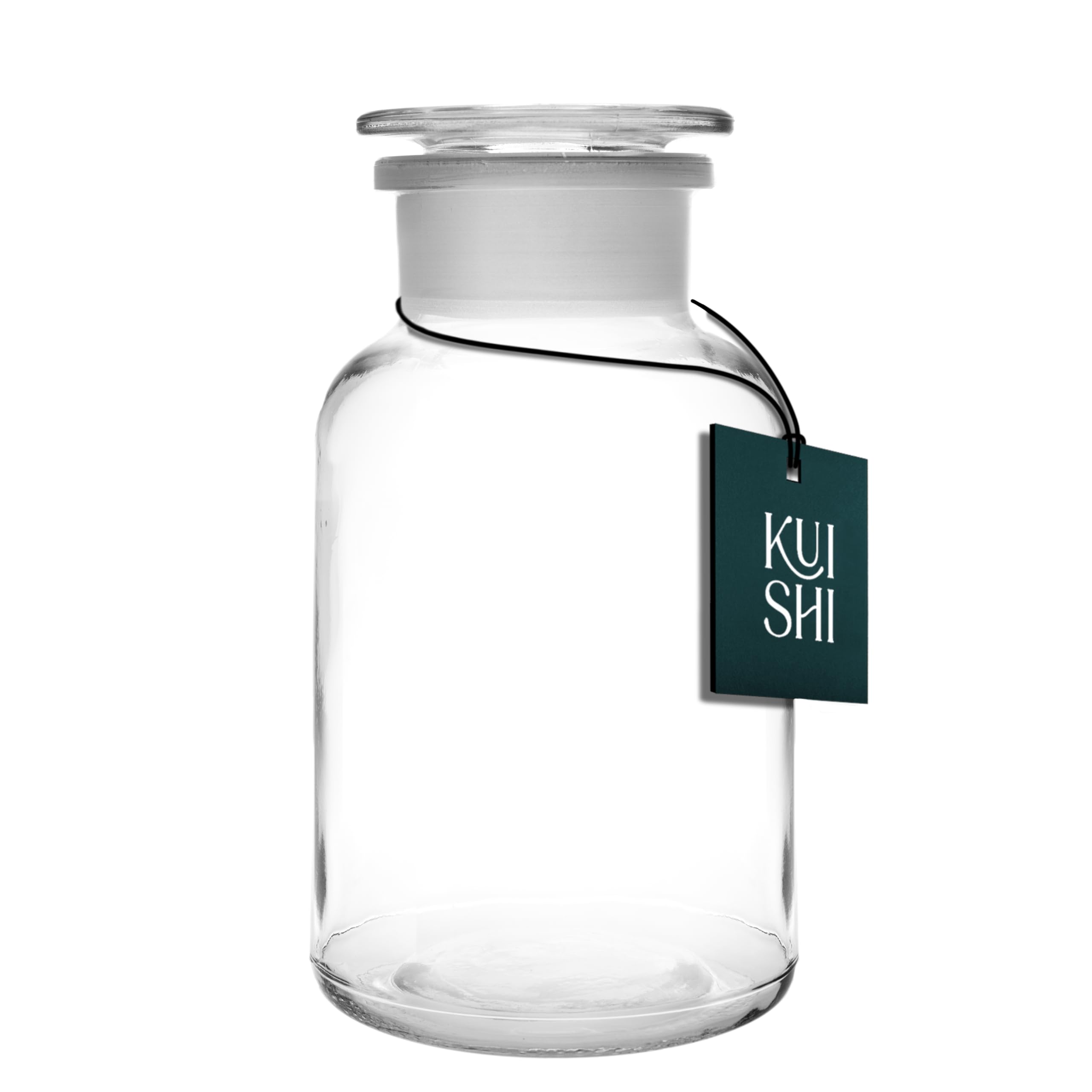 Kuishi Clear 500Ml Glass Apothecary Jar With Glass Stopper – Recycled Glass Storage Jar For Dry Food, Wedding Decor & Home Styling,