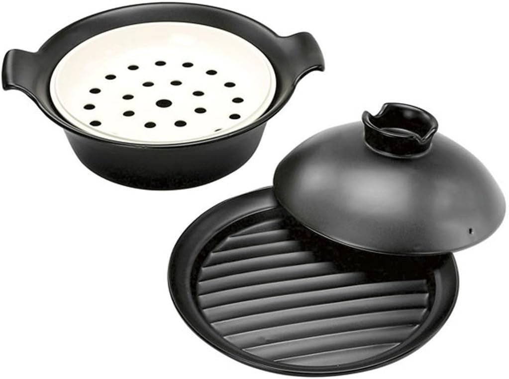 Banko Ware Santoku Earthenware Pot Set, No. 9, Black