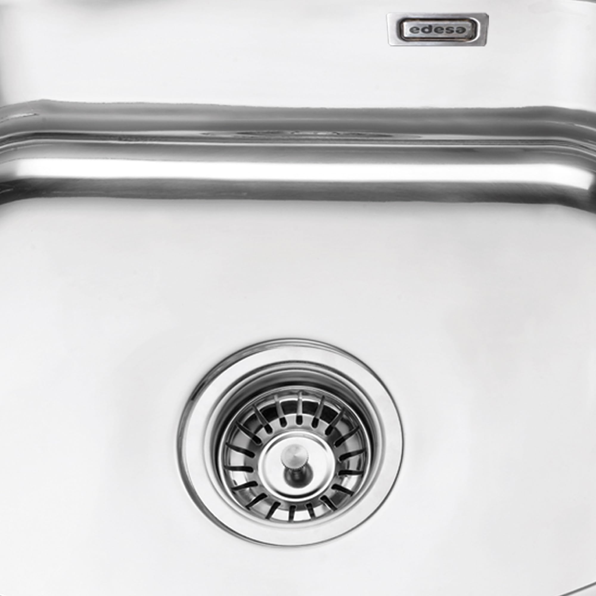 Edesa Fregadero Sobre Encimera Encastre K2 SE 47, 1 Cubeta, Ancho 50 cm, Con Orificio, Profundidad 18 cm, Accesorios Incluidos, Color Gris, Acero Inoxidable