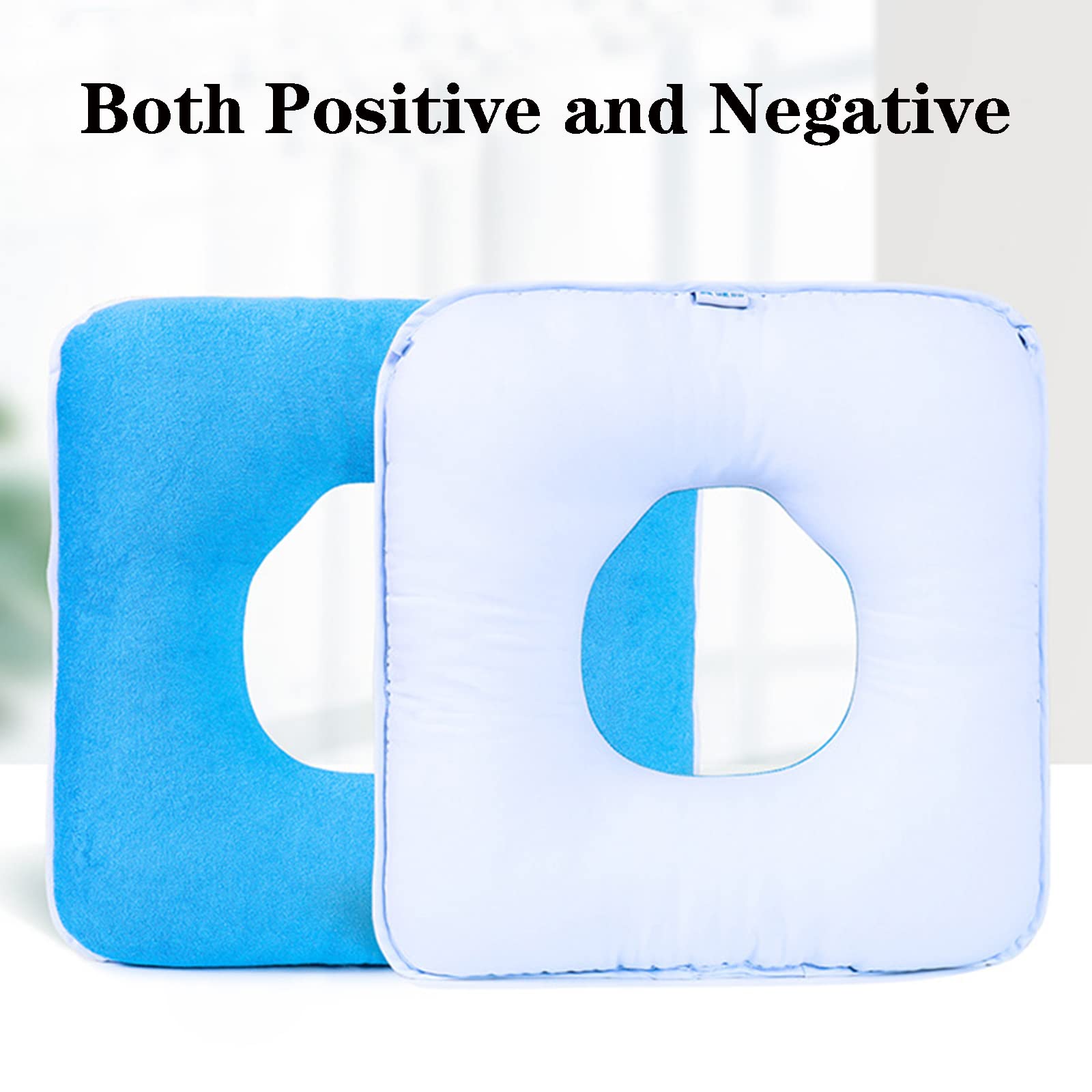 Donut Tailbone Pillow - Cojín para hemorroides para llagas en la cama Aliviar el alivio del dolor en silla de ruedas, Embarazo, Asiento de cojín en forma de donut para pacientes mayores,M,Gris (Blue