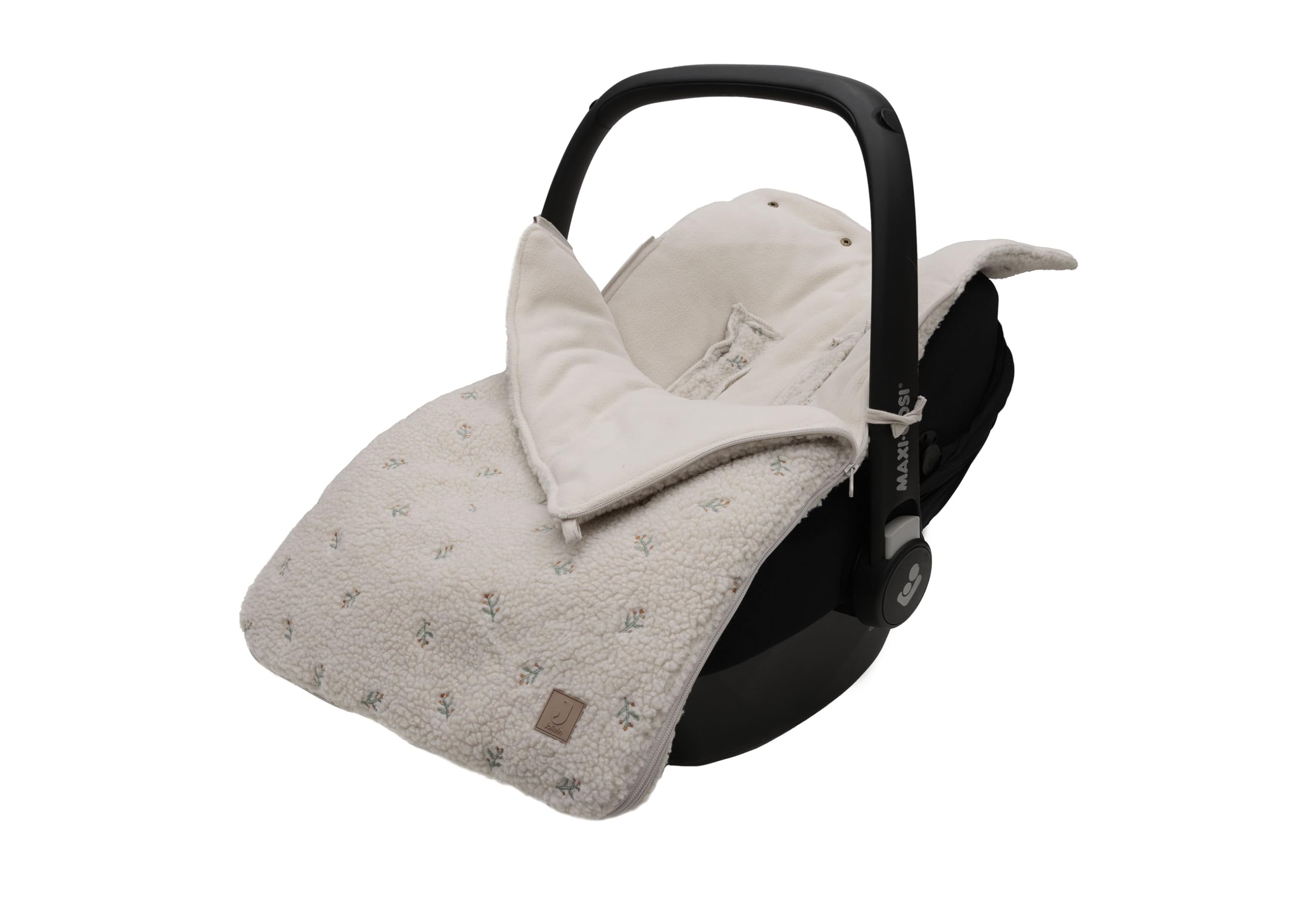 Jollein Fußsack Teddy Lovely - Für Babyschale Kinderautositz Gruppe 0+ und Kinderwagen - Für 3-Punkt- und 5-Punkt-Gurt