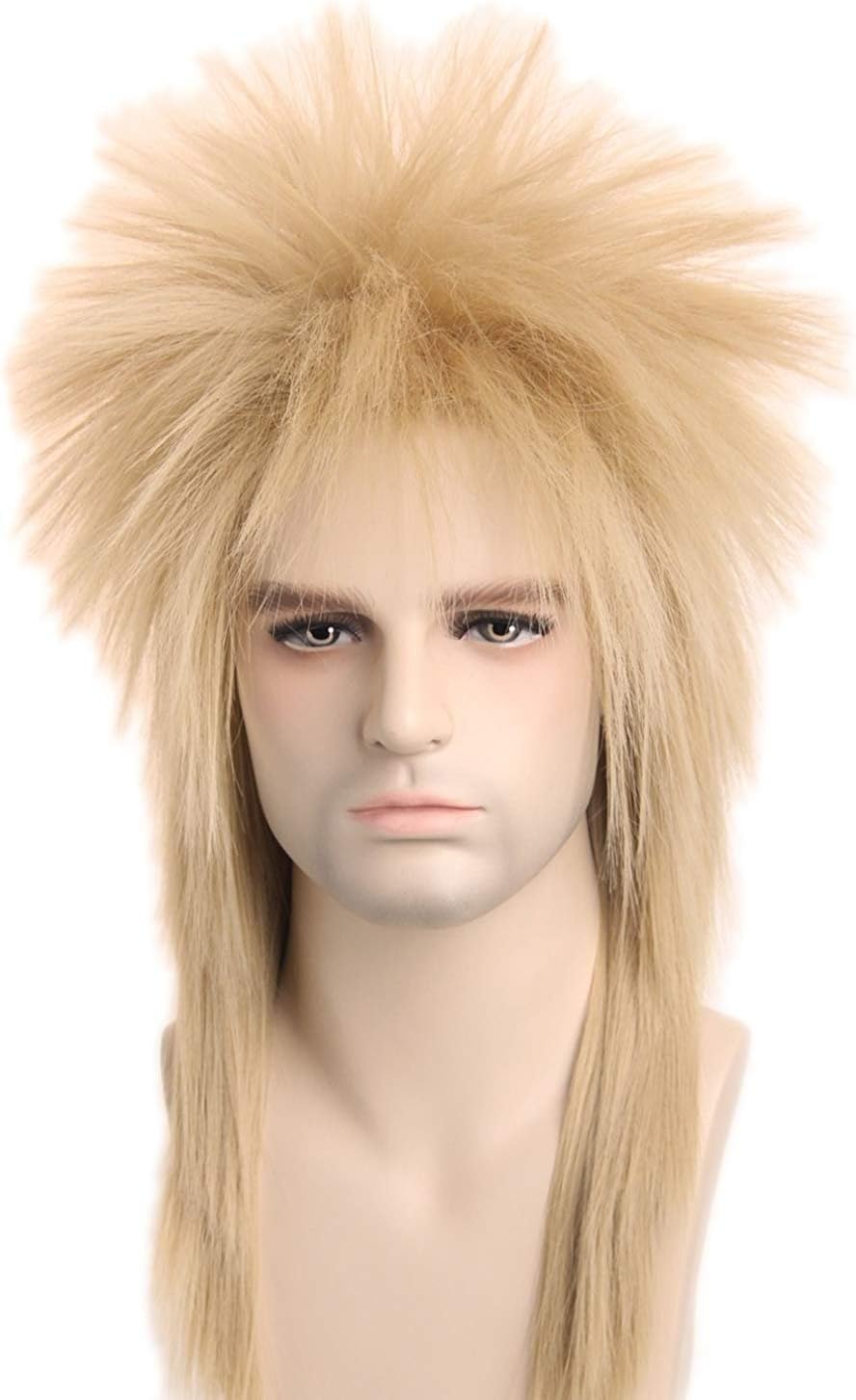 Topcosplay Men's Wig, Long Bollet, Halloween, Cosplay, Punk Rocker, Wig, Costume Party, Fancy Dress, Event (Blonde)