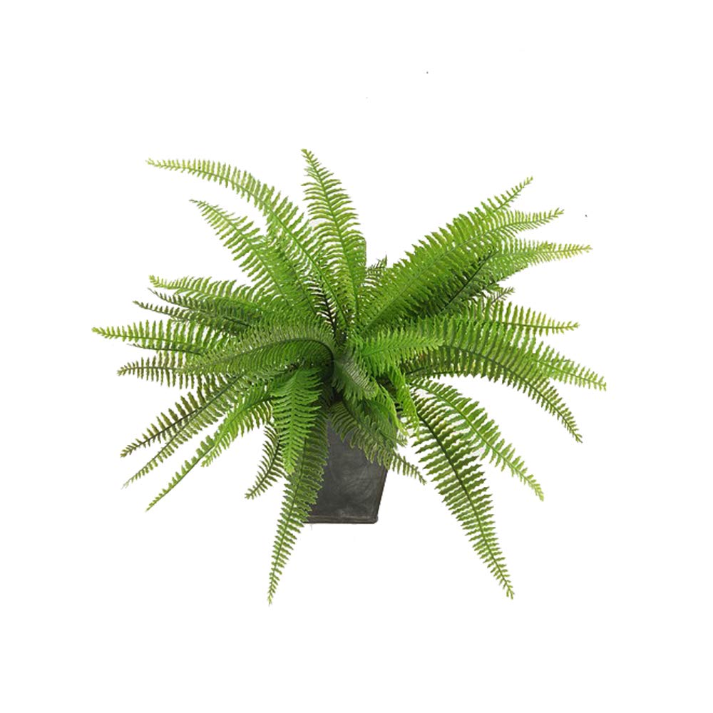 FloristryWarehouse Artificial Fern Bush In Black Zinc Pot 33cm/14 Inches