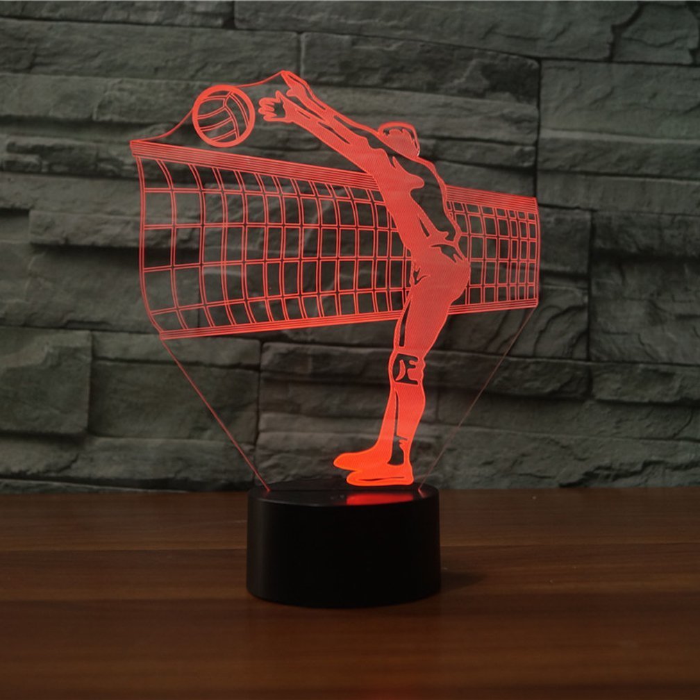 HPBN8 3D Volleyball LED Lampe – USB-betrieben, 7 Farben, Optische Illusion – Cooles Nachtlicht Fürs Zimmer!