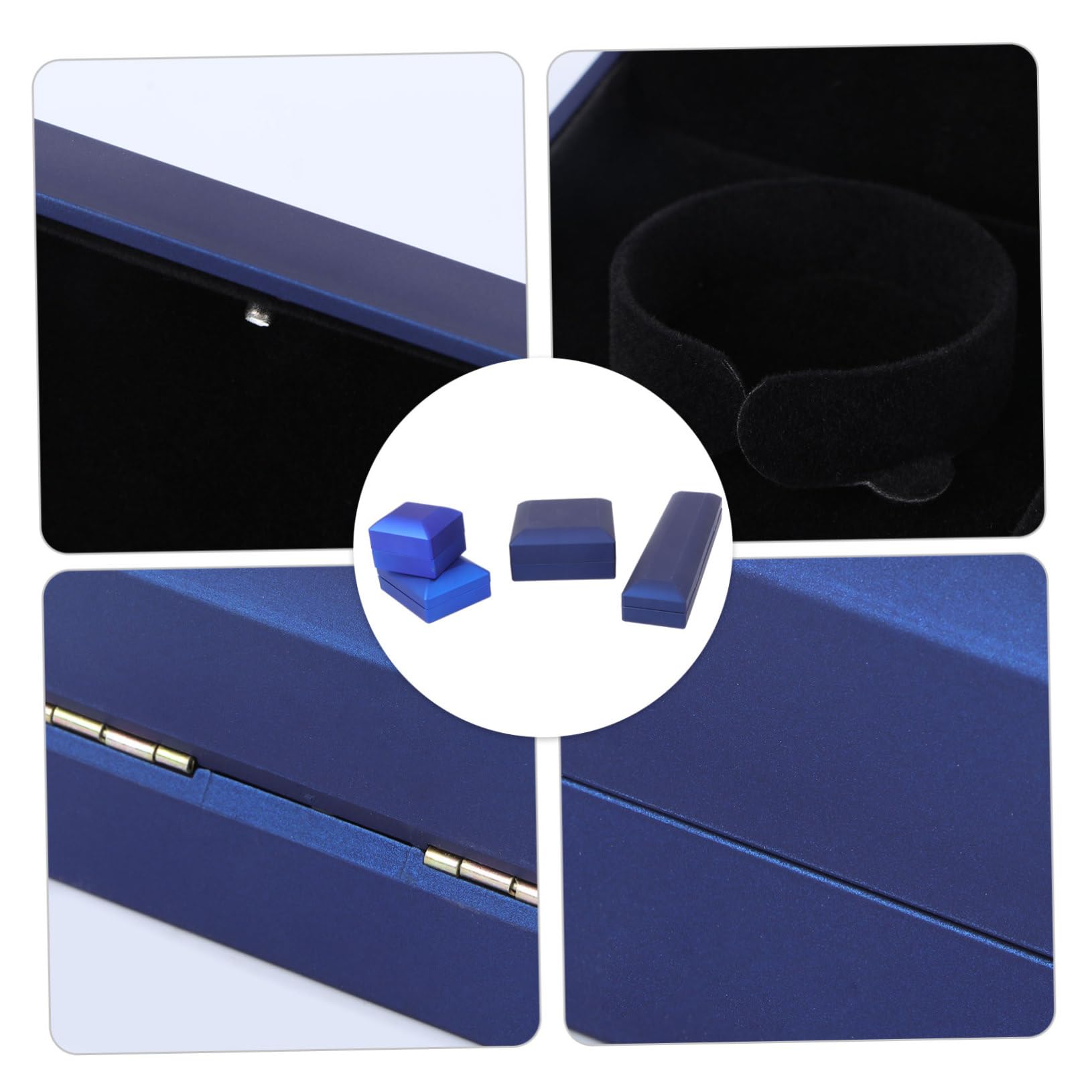 Healeved 4pezzi Scatola Portagioielli Led Per Ciondolo Collana e in Gomma Floccato Design Facile Aprire e Chiudere