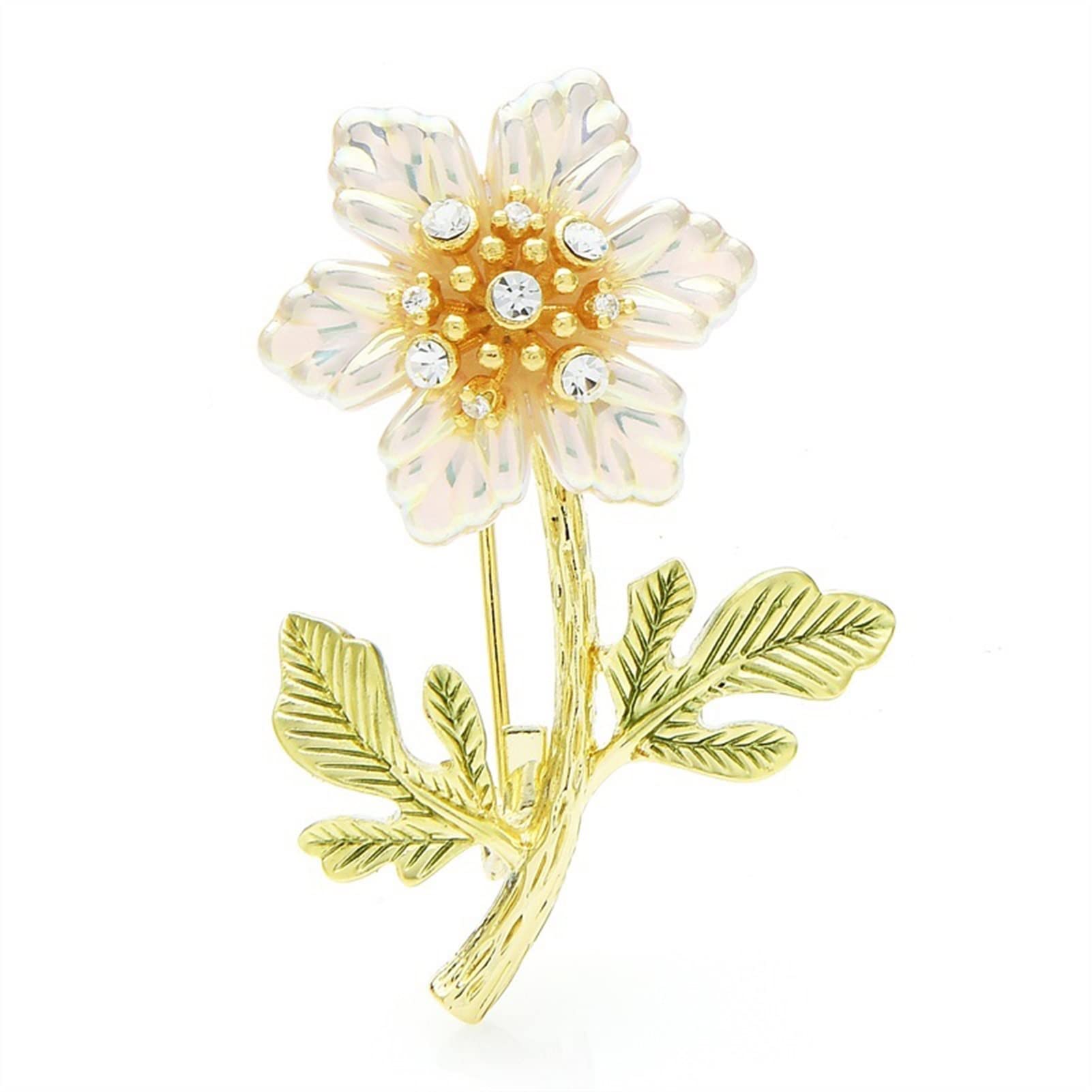 Broschen für Damen, modische Accessoires, Simulation Muschel-Blumen-Brosche, Damen-Emaille-Blatt-Blumen-Party-Brosche, Strickjacke, Jacken-Mantel-Brosche, modische Broschen