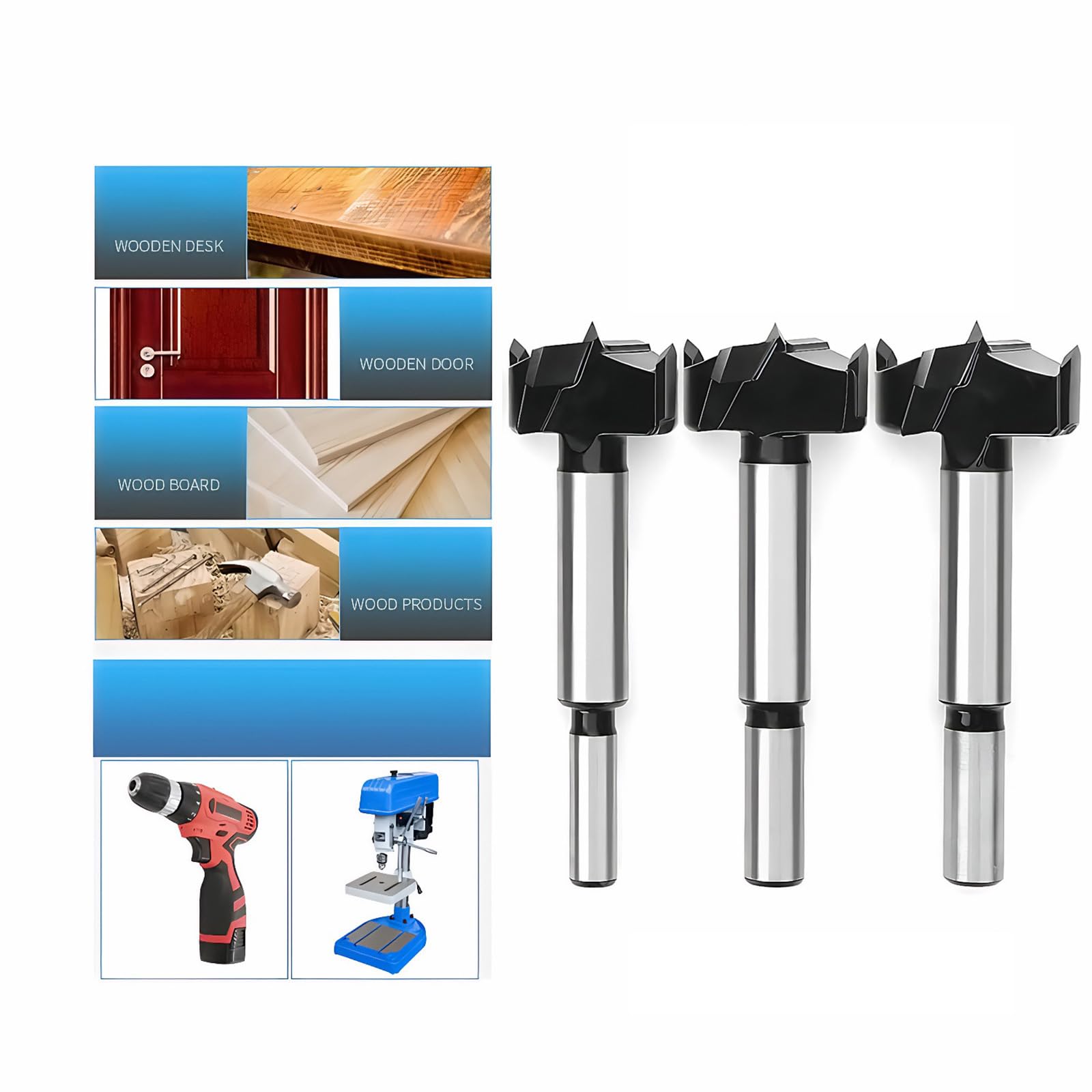 Forets Forstner YWEI - Dents Multiples - Travail Du Bois - Acier Haute Teneur En Carbone - 15-20