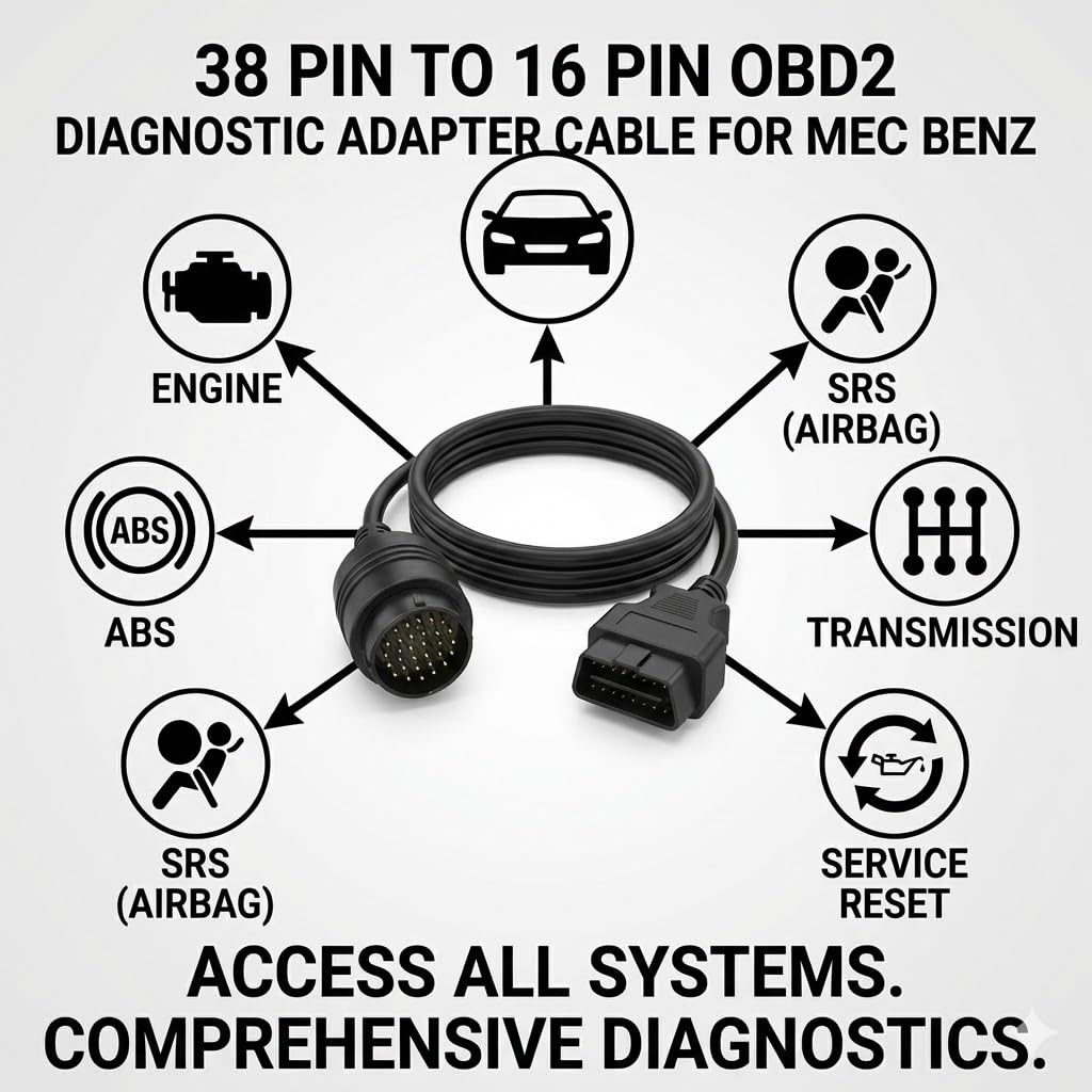 Amazon.co.jp: BTBcoin 38ピン - 16ピン OBD II メス 診断スキャナー