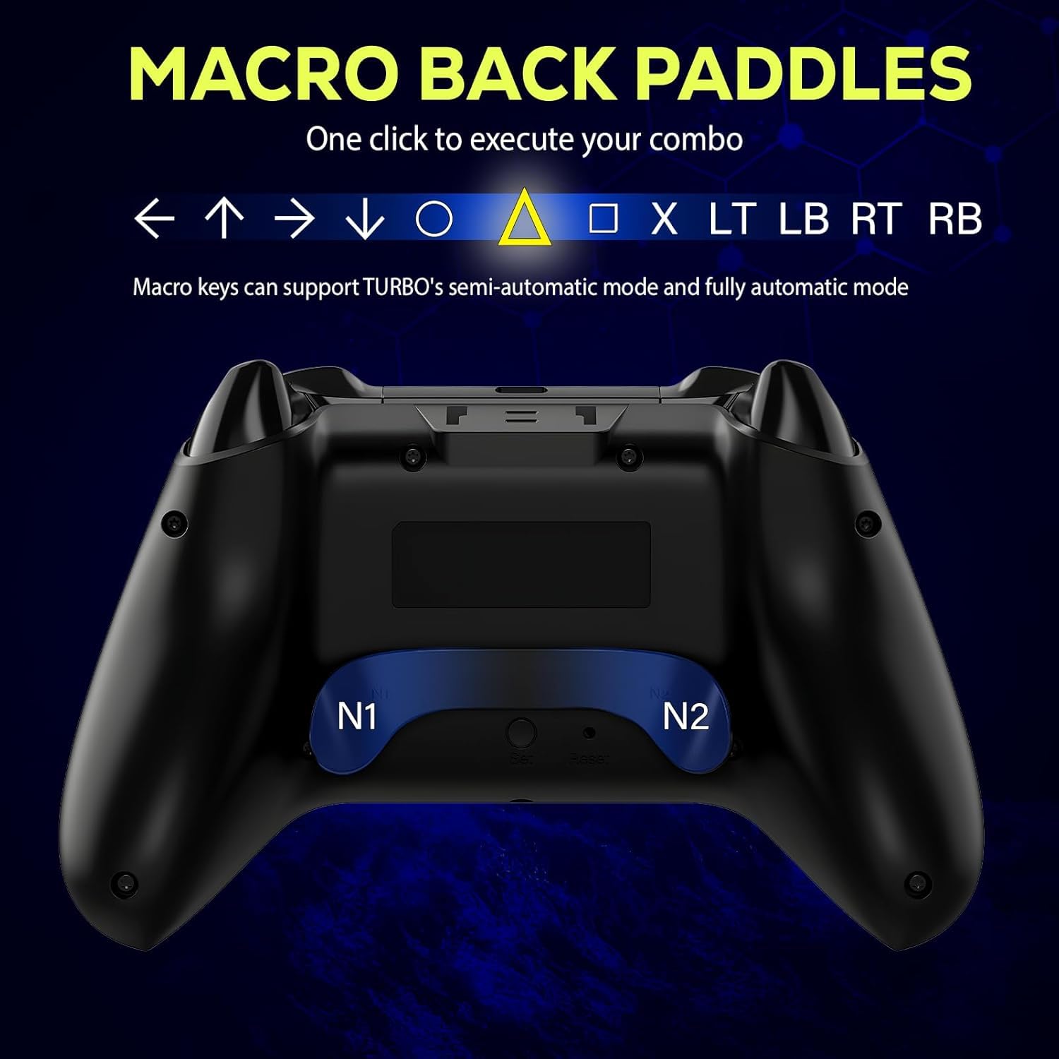 QRD Controlador inalámbrico Spark N5 para PS5 Pro Slim, PS4, PS3, PS2, Steam Deck, PC, Windows, Mac, iOS, Android TV Box, joystick Halleffect con panel táctil, doble vibración, mapeo y macro