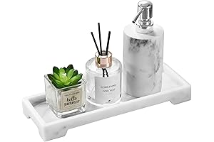 Marble Vanity Tray with Feet(White)