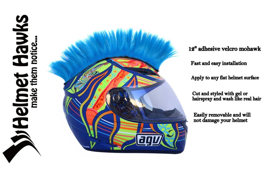 Helmet Hawks- Motorcycle Helmet Mohawk w/Sticky Hook and Loop Fastener Adhesive