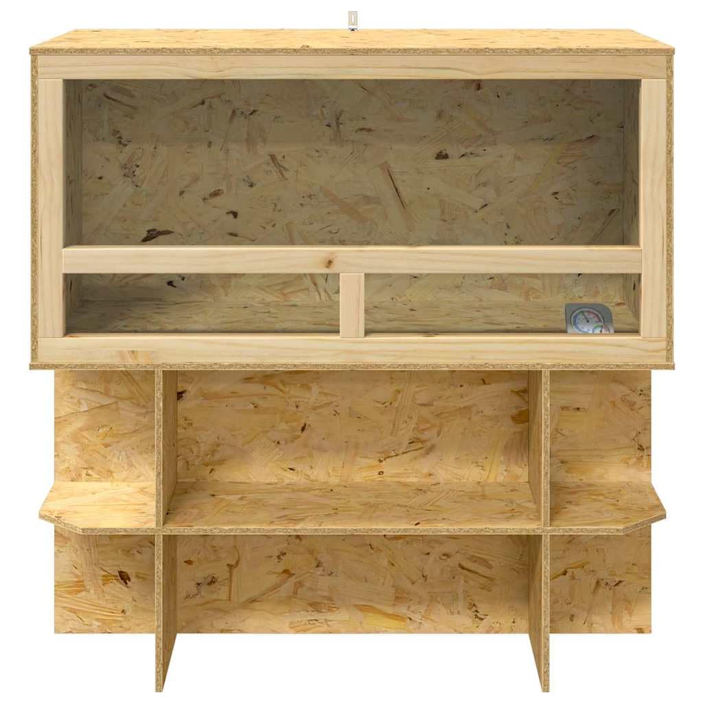 Terrario para reptiles 100 x 50 x 100 cm OSB Terrario con puerta corredera de cristal y termómetro para dragones barbudos serpientes geckos