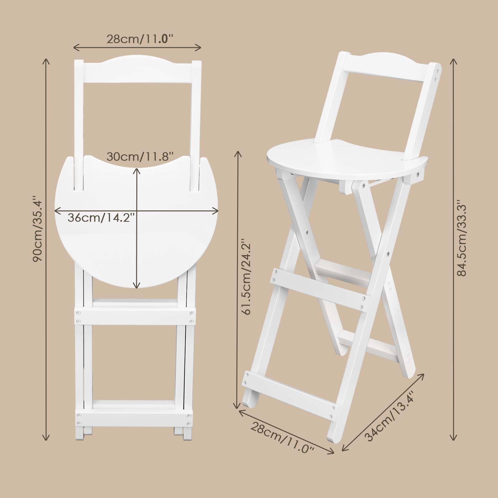 Amazon.com: tonchean Folding Bamboo Bar Stool with Backrest