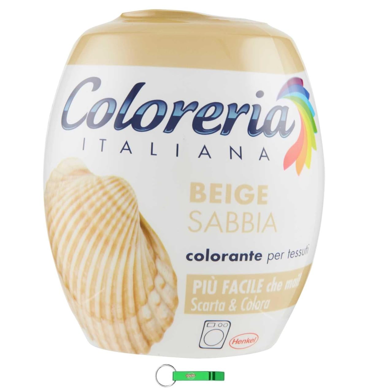 Coloreria Italiana Colorante Tessuti e Vestiti en Lavatrice, Beige Sabbia, Tinte textil y de ropa para la lavadora, color beige arena, 350 g + llavero Beni Culinari gratuito