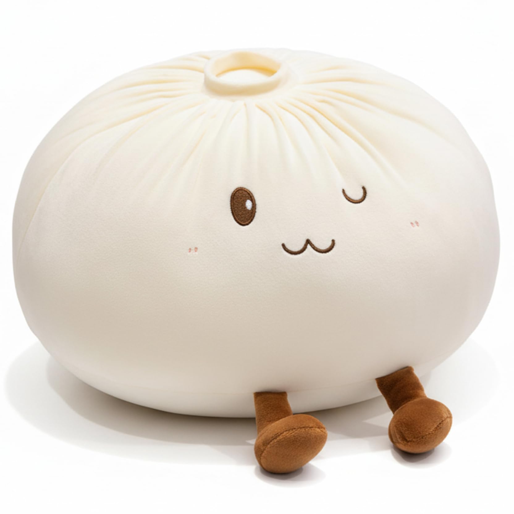 Grtheenumb Dumpling Pillow, Dumpling Plush 15.7 Inch Ultra-Soft Stuffed Animal Funny Food Plush Pillow for Kids Adults Home Sofa Bed Decor White