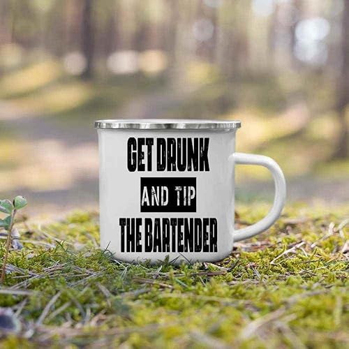 Miniatura 7 de Party Gift for Lovers - Alcohol Beer Drunk Tip Bartender Men Women - 12 Oz White Stainless Steel Camping Mug