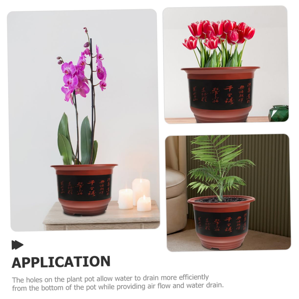 ORFOFE Lot De 2 Pots À Orchidées en Plastique avec Trous Uniques pour Une Utilisation Facile