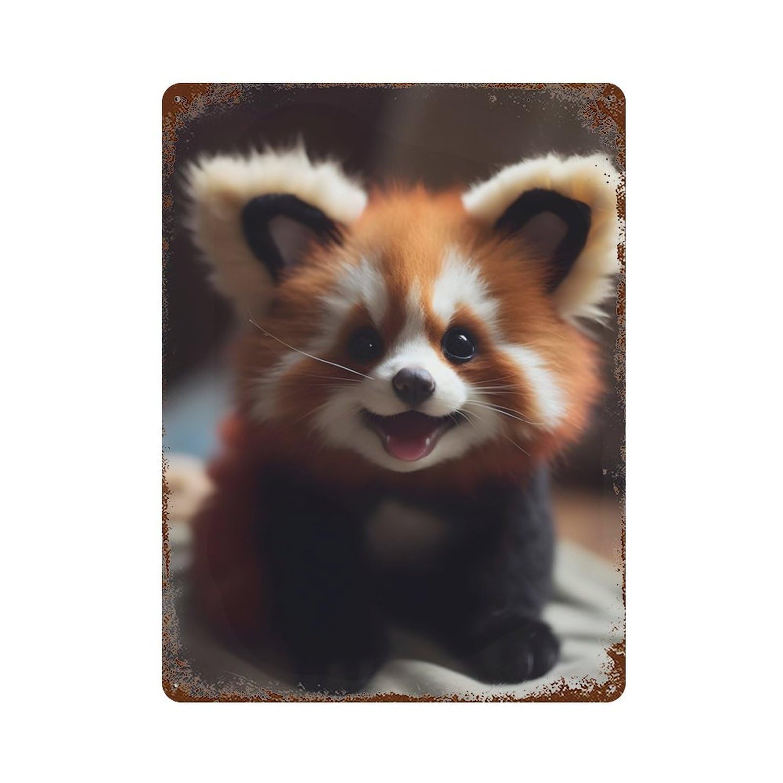 Wild Cute Baby Red Panda Retro Metal Sign 15.7"x11.8", for Garage, Bar And Workshop Decor, Shabby Chic Decor