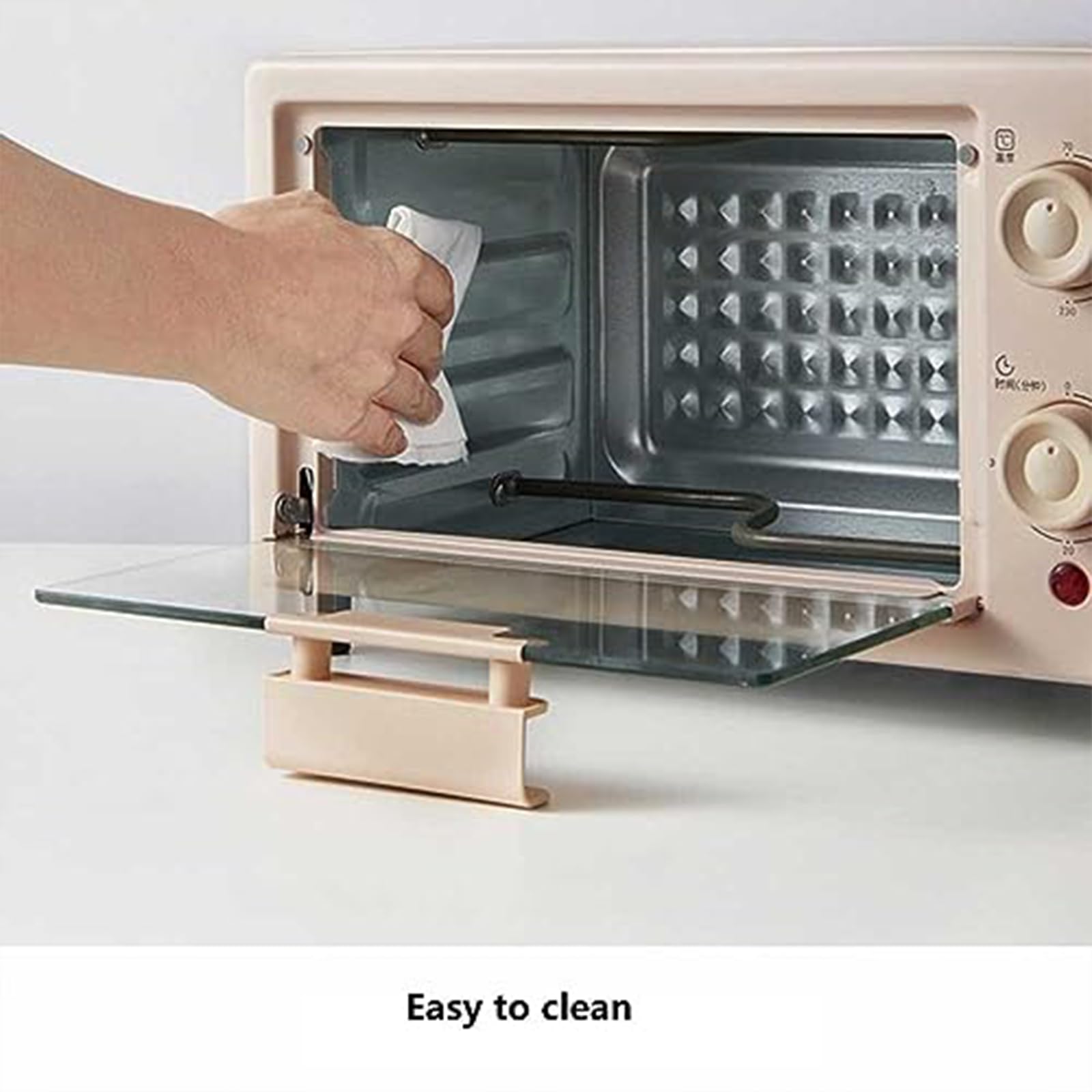 Horno de convección Mini de 10L, pequeño Horno eléctrico doméstico Multifuncional, Horno de Cocina portátil para Hornear Pan, Galletas, Pizza, tostar & Asar a la Parrilla, Rosa