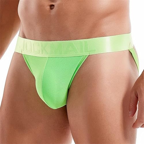 JOCKMAIL Mens Jockstrap Underwear Jock Straps Male Athletic Supporters for Men - Medium - Green