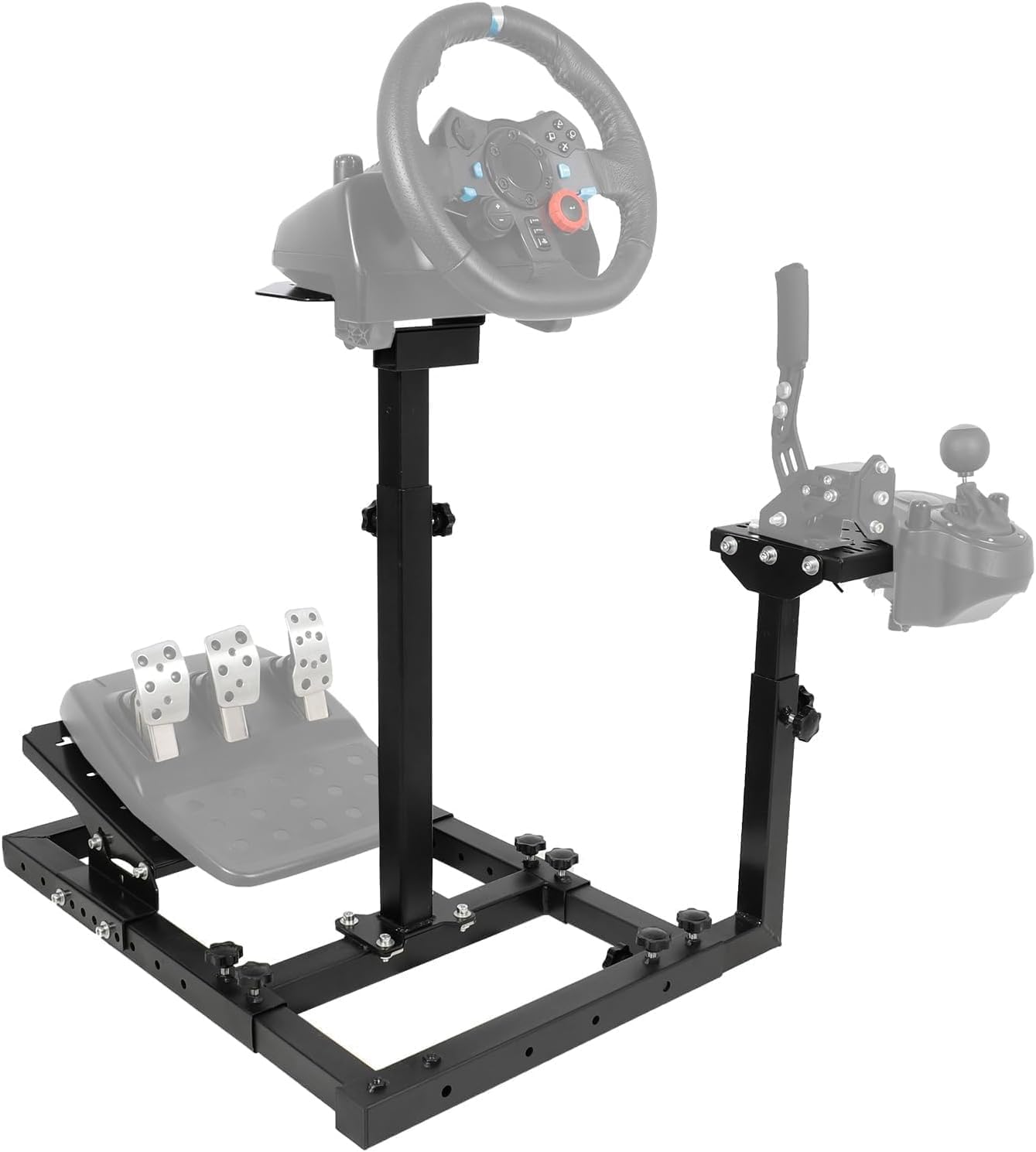 Minneer Flight Game Mount Sim Cockpit Frame Fit for Thrustmaster HOTAS Warthog, for Logitech G25 G27 G29 G920, and for Logitech Saitek Honeycomb, Does Not Include Wheel, Pedals, Throttle, Joystick and Seat