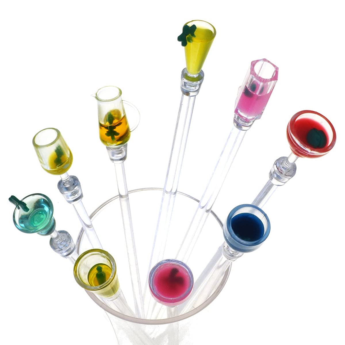 Bastoncini da Cocktail,Forreen 20 Pezzi Bastoncini per Cocktail Acrilico Colorati Cucchiai da Cocktail Riutilizzabili Plastica Drink Agitazione Bastoncini per Bar Partito Cafe Frutta Succo,23cm