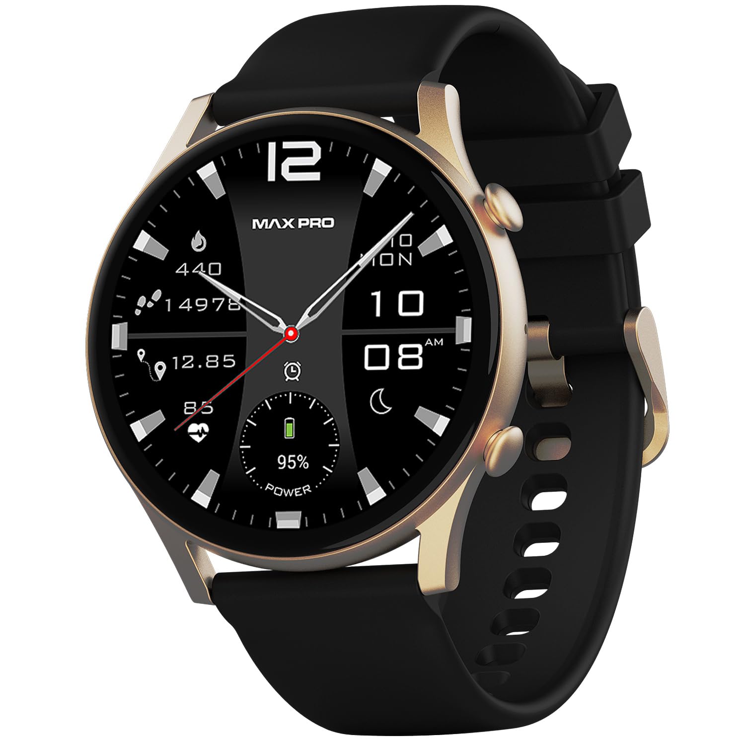 Maxima Power 1.43" Super AMOLED Bluetooth Calling Smart Watch | 466x466 Pixels Retina Resolution Display 1000Nits| Always On Smartwatch with AI Voice Assistant |Health Monitoring |Long Battery Life
