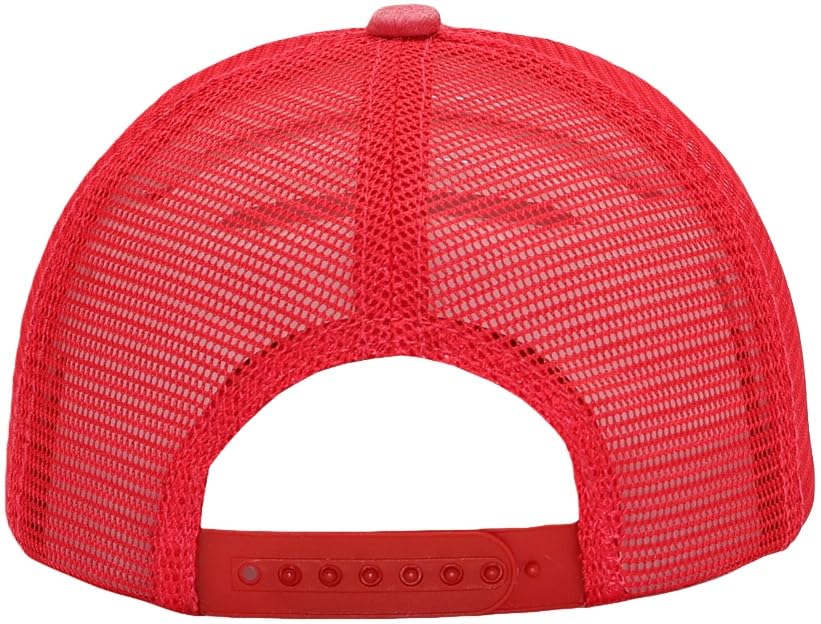 Image of Washed Cotton Trucker Hat, Soft Mesh Baseball Cap with Adjustable Snapback