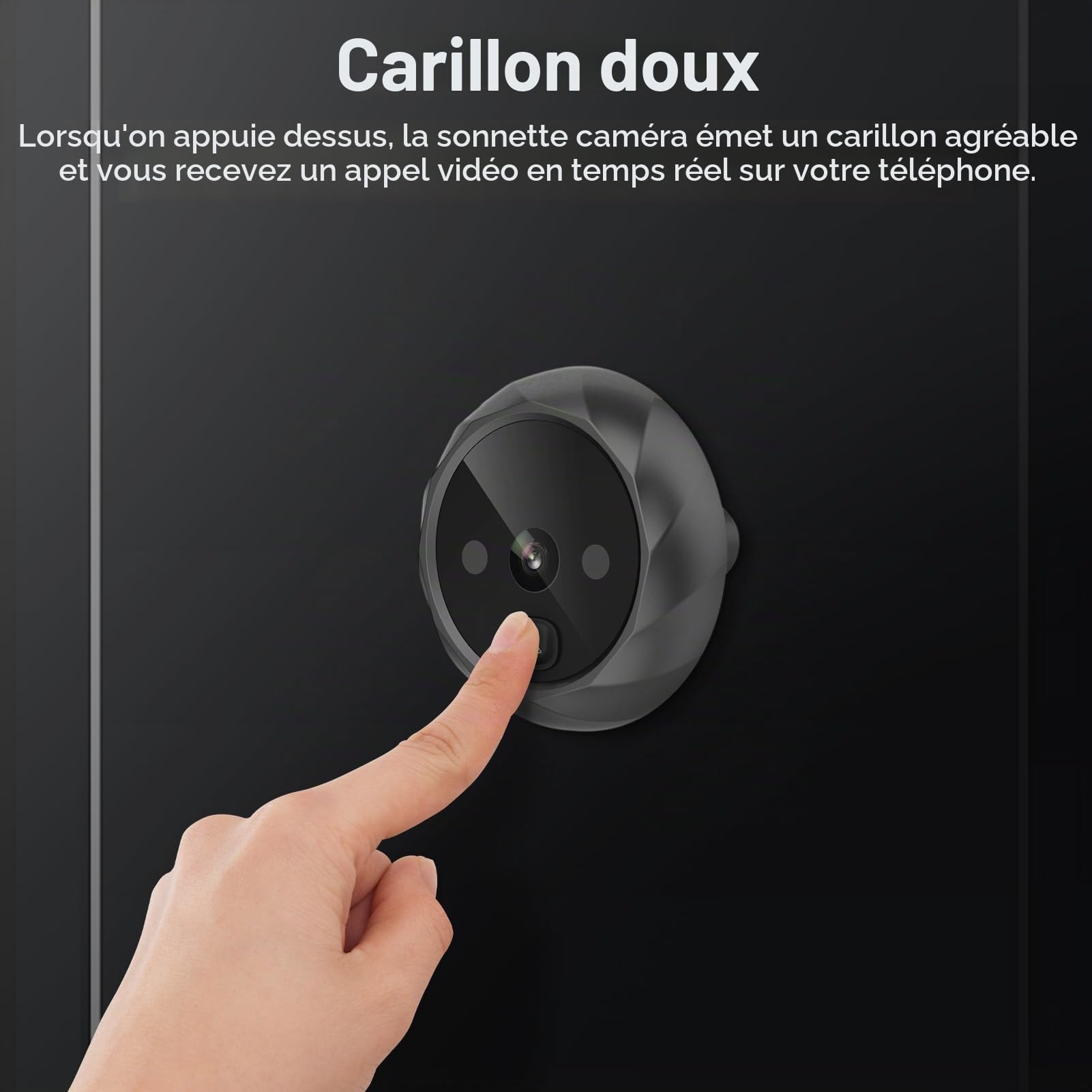 Judas de Porte, Visiophone Connecté Interphone Vidéo 2,4 Pouces avec caméra numérique HD, Vision Nocturne Infrarouge, Audio Bidirectionnel pour la sécurité de la Maison