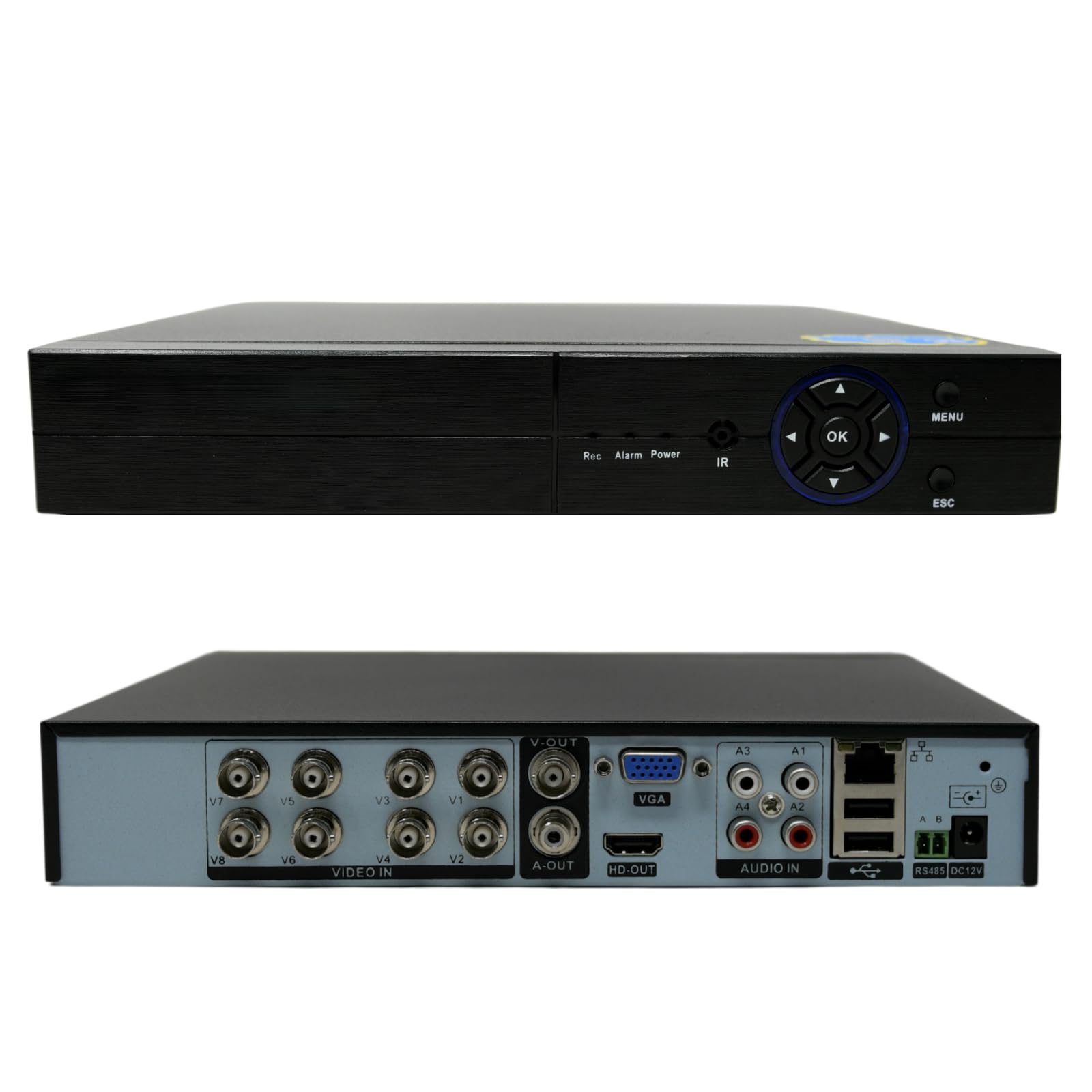 DVR 8 CANALI 6 IN 1 AHD TVI CVI FULL HD 1080P IBRIDO P2P UNIVERSALE VGA HDMI USB
