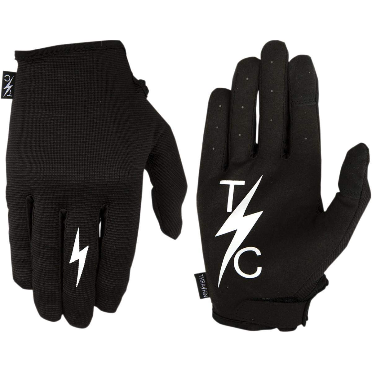 Thrashin Supply Company Stealth Mirror Logo On Palm Gloves Large Black With Mirror Logo On Palm