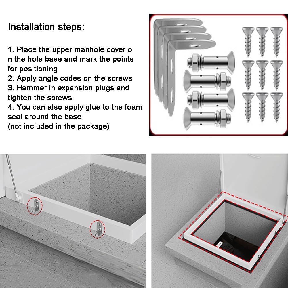 Cubierta para tragaluz, cubiertas para pozos de ventanas, trampilla de acero al carbono para ático o sótano, cubierta para trampilla de mantenimiento para tragaluz