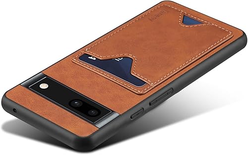 Miniatura 2 de Funda diseñada para Google Pixel 8, funda delgada de piel sintética con soporte para ranura para tarjetas, función atril, a prueba de golpes, funda