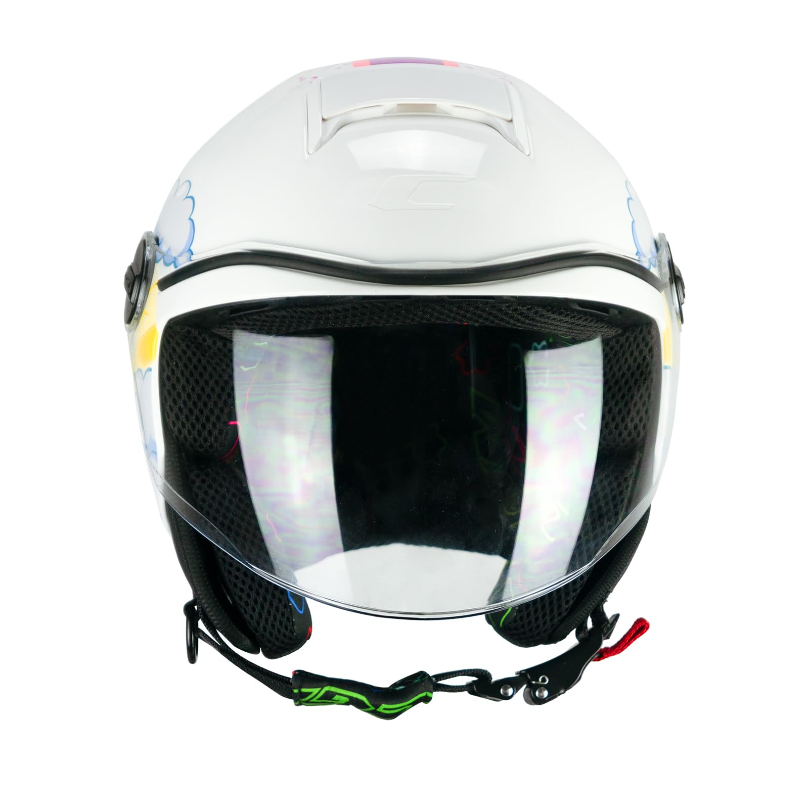 CGM Casco open face young, 261D MINI DREAMS Bianco Fucsia Celeste, YXL (53-54cm)