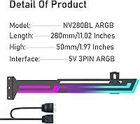 Vista 6 de Soporte de GPU ARGB, soporte de soporte de GPU, soporte de GPU direccionable de 5 V y 3 pines, soporte de GPU RGB de 5 V y 3 pines, soporte