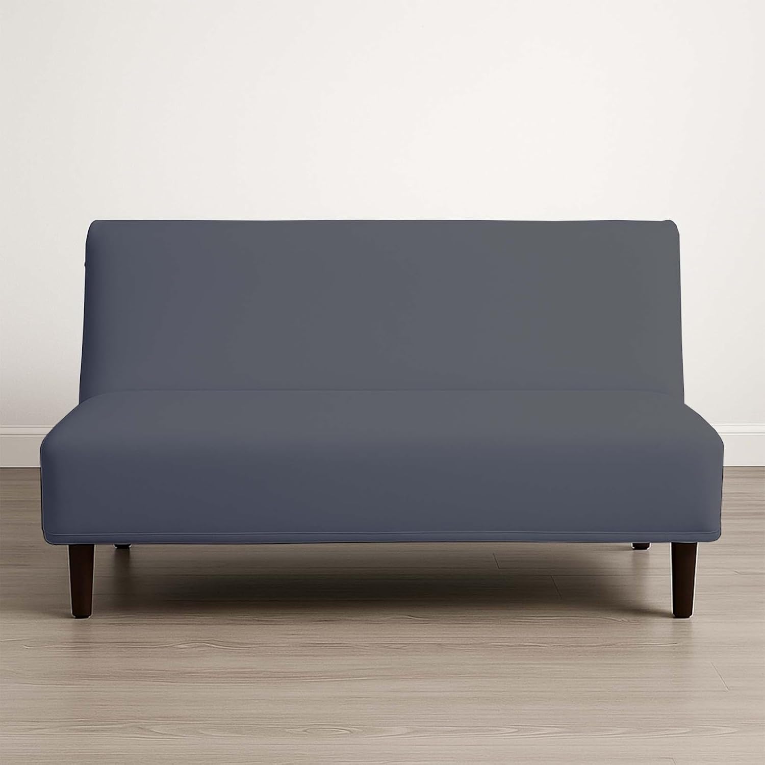 Futon Covers 100% Egyptian Cotton Slipcovers - Foldable Armless Sofa Cover - Full XL (54"x 80"), 8 in Drop Mattress Cover for Sofa Bed - Zipper Closure Couch, Light Blue