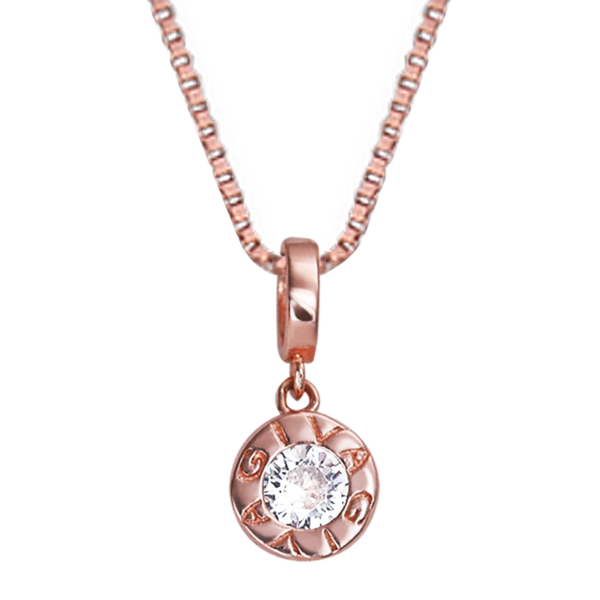 GIVA 925 Silver Rose Gold Minimal Zircon Pendant with Box Chain | Gifts for Girlfriend, Gifts for Women and Girls |With Certificate of Authenticity and 925 Stamp | 6 Month Warranty* (B09DGMXTQ5) Amazon Price History, Amazon Price Tracker