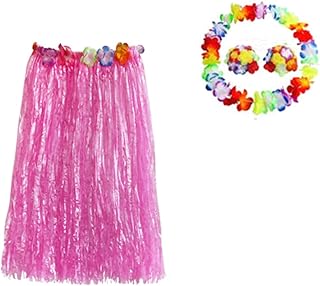 KICHOUSE 8 Pçs Kit De Óculos Para Baile De Finalistas Roupas De Praia Conjunto De Saia Tropical Hula Conjunto De Grama Hula Havaí Conjunto De Vestido Hula Roupas Saias De Grama Maquiagem