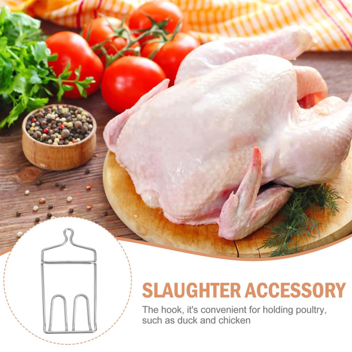 Luxshiny 2piezas Acero Inoxidable Cuchillas Resistentes para Colgar Carnes Pollo Cerdos Chuletas de Unidades para Carnicero Bbq Cocina Caza y Uso Doméstico